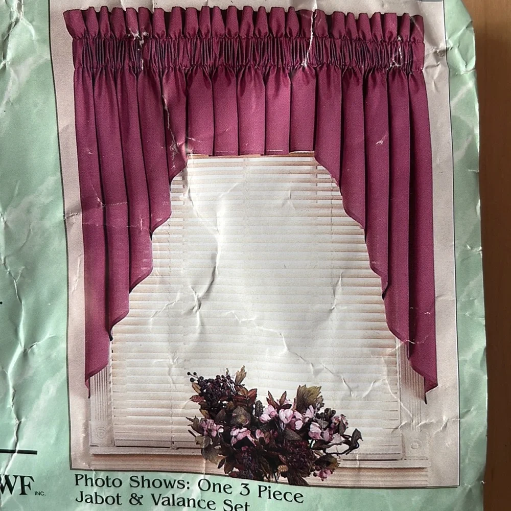 New - set of one valance and two panels in grape/purple color